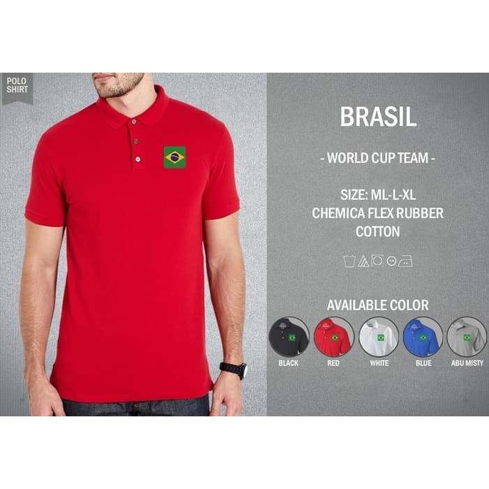 POLO SHIRT BRAZIL OFFICIAL WORLD CUP 2018 GRADE ORI