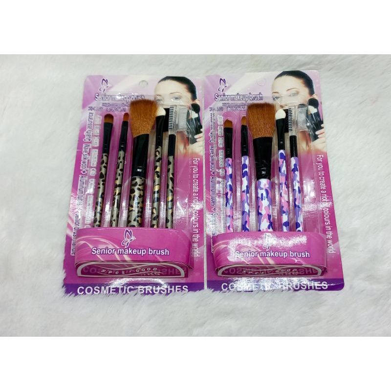 KUAS SET ISI 5 SENIOR MAKE UP BRUSH PINK