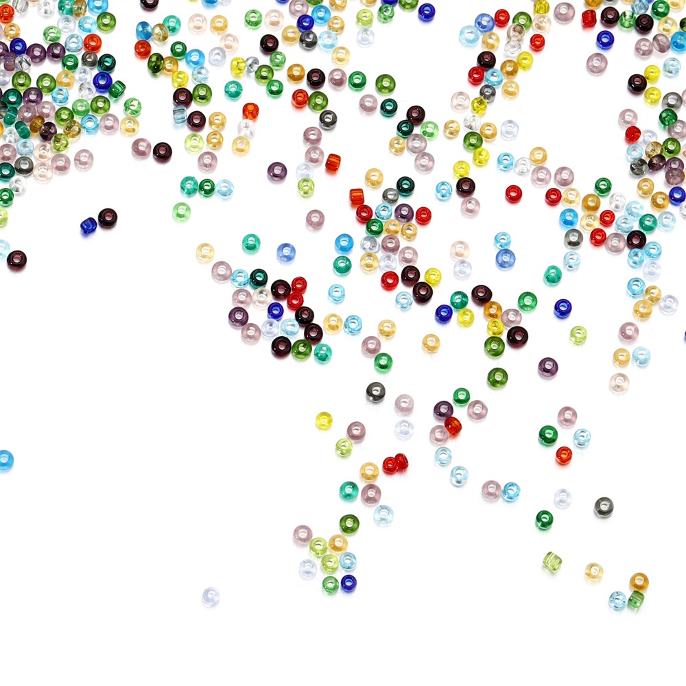 Manik-manik Kaca Transparan Kualitas Tinggi Warna-Warni Ukuran 2mm
