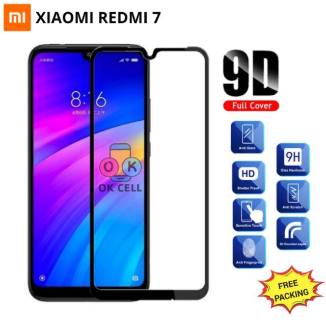 REDI 7 TEMPERED GLASS 9D XIAOMI REDMI  7 TG  ANTI GORES LAYAR KACA  SCREEN PROTECTOR PREMIUM