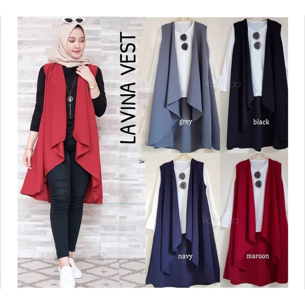 Atasan Wanita Fashion Muslim Kardigan Cardi Cardy Outer Polos Atasan Cewe