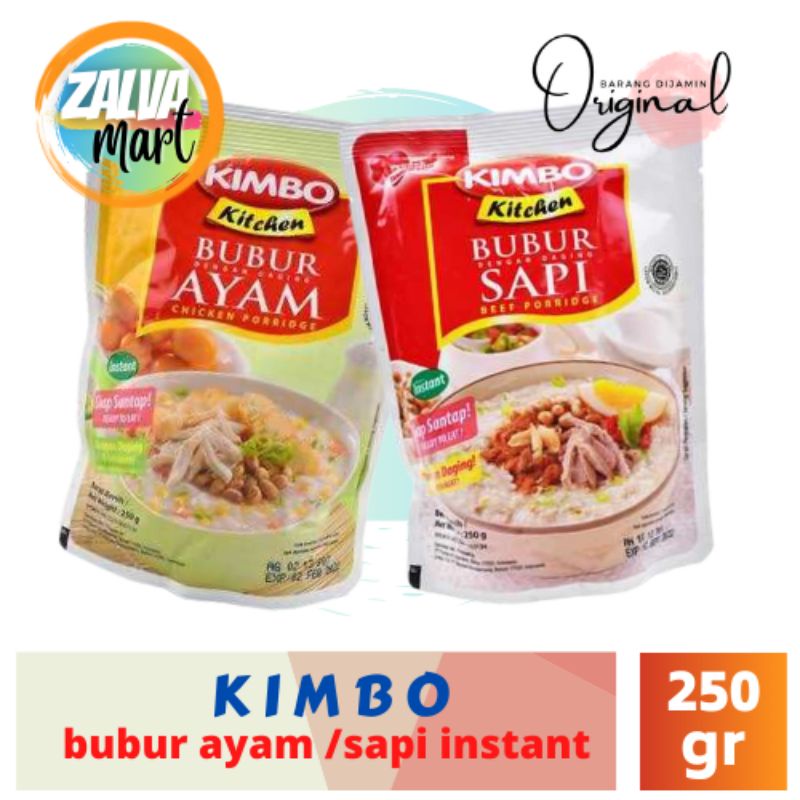 

KIMBO Kitchen Bubur Ayam/Sapi kemasan Pouch 250 g