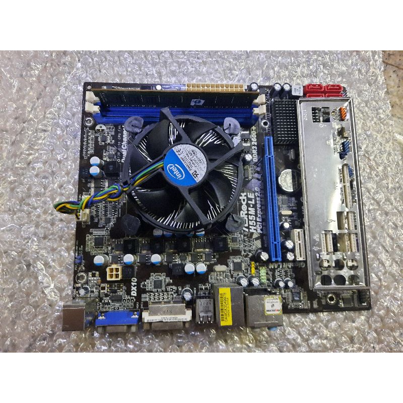 Paket Mainboard H55 core i3 530 / 540 fan ram ddr 3 2gb