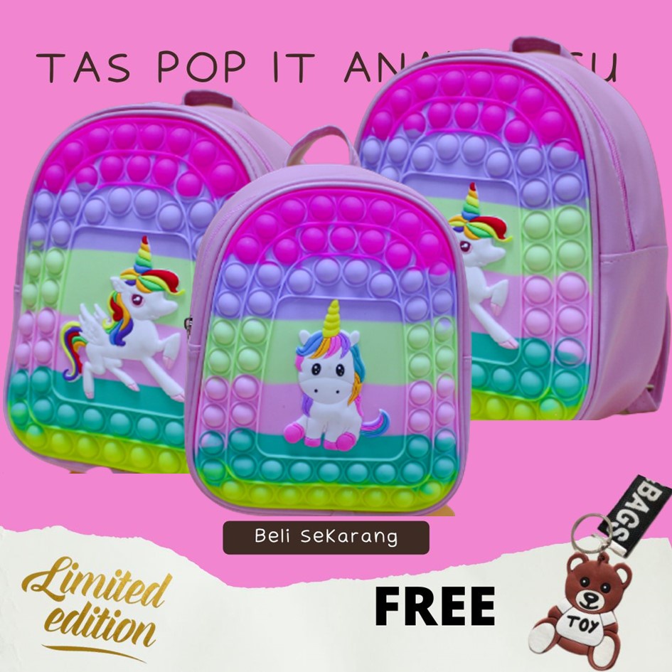 Tas Ransel Anak Perempuan Sekolah Paud SD Pop It lucu Import Tas Jalan Terbaru Gambar Mikey Mouse