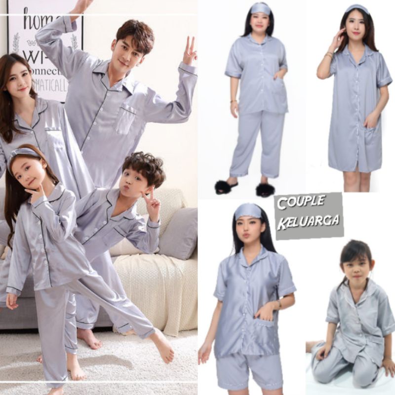 PIYAMA SATIN COUPLE KELUARGA / PIYAMA ANAK