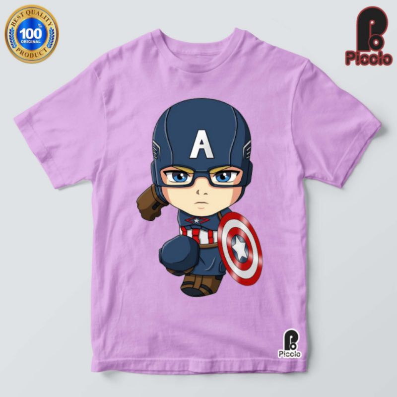 BAJU KAOS ANAK ANAK CAPTEN AMERIKA BAHAN CATTON