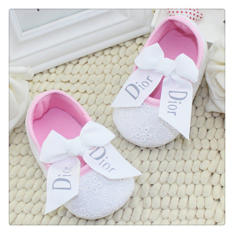 BABY GIRL SHOES PREWALKER LACE & BOW SEPATU BAYI DIOR BS717