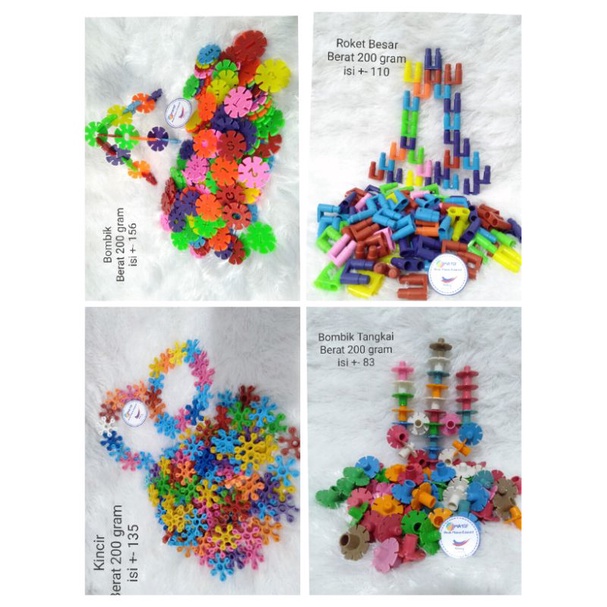 Mainan Edukasi Bombik Roket/Tangkai/Huruf/Kincir Lego