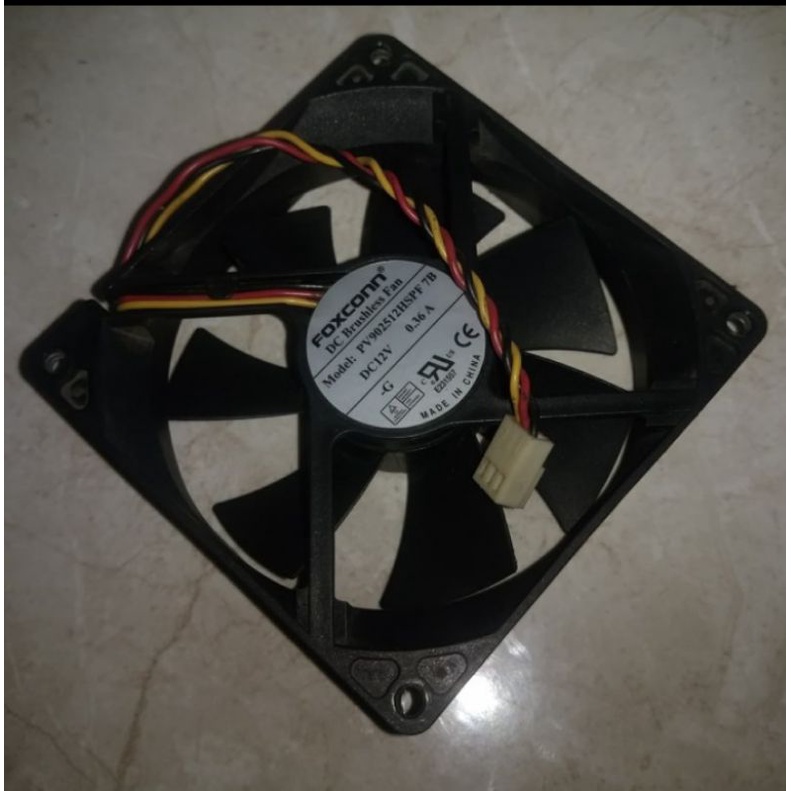 KIPAS FAN 9CM ORIGINAL FOXCONN PV902512HSPF 12V 0.36A 3PIN GARANSI