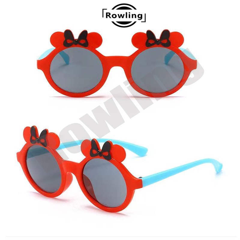 (Rowling)Kacamata Anak New Trend/Fashion Anak Terbaru Pita kacamata hitam High Quality Import Kacamata Fashion-Ka-76 Merah/Biru