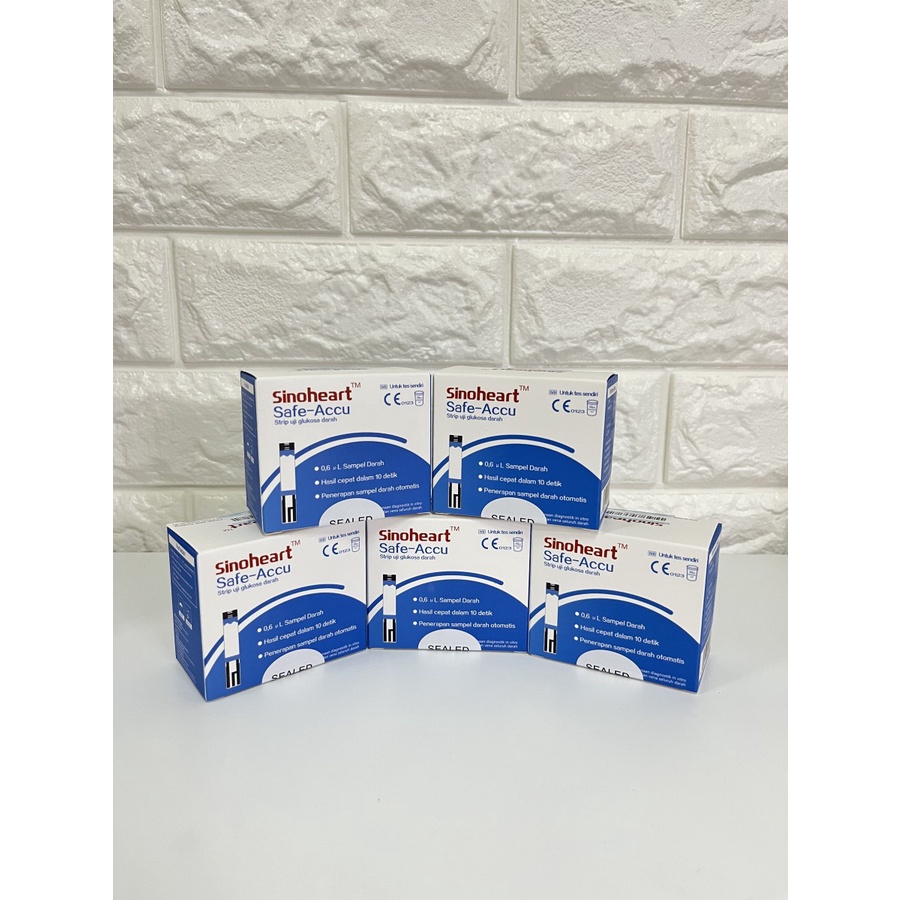 Sinoheart Safe Accu Strip Uji Gula Darah Sinocare 1 Box (50 Strip)