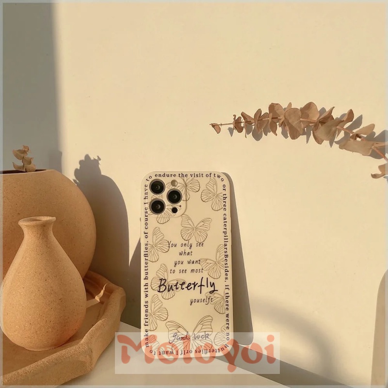 Case for Iphone 8 7 6 6S Plus Xr X Xs Max Iphone 13 12 11 Pro Max White Pretty Butterfly Soft Silicone Protective Cover