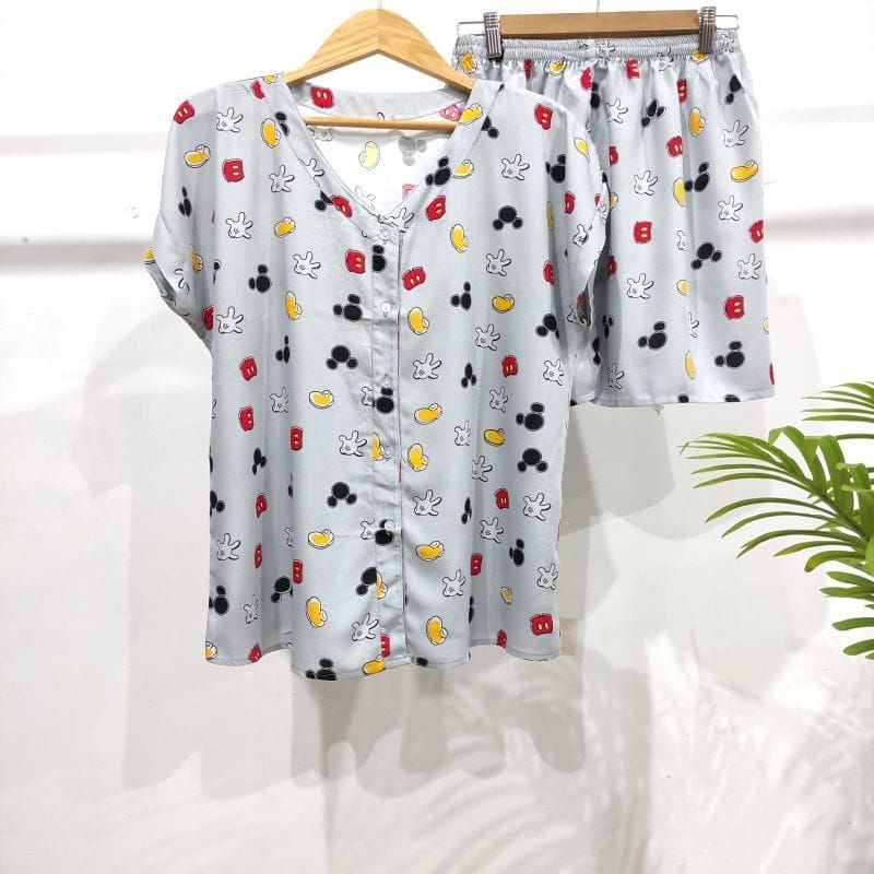 PIYAMA PENDEK RAYON | PIYAMA KANCING | BAJU RUMAHAN MURAH-Tb 8