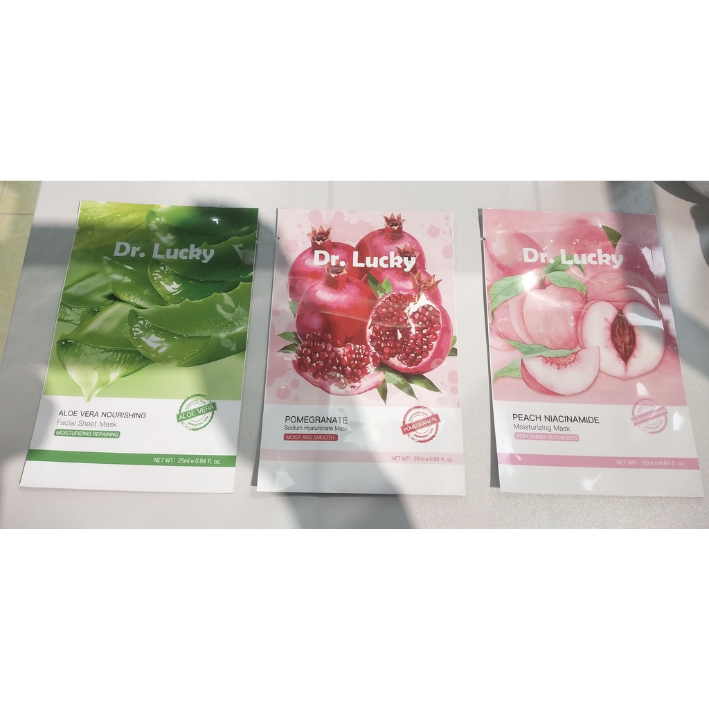 LUCKYMALL Dr LUCKY Masker Wajah KOREA Serum Buah Fruit Facial Sheet Mask Peel Off Nature Hydrate Face Mask Organik Wanita