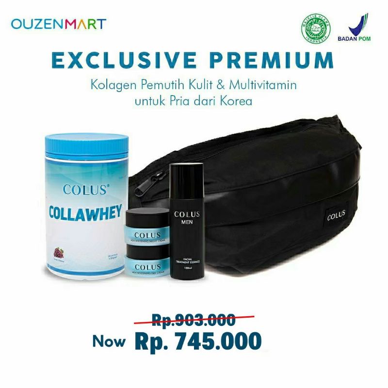 Colus Collamen, Colus  Day Cream + Triwhite Booster night & Colus Galactomyces Esences  & Waist Bag