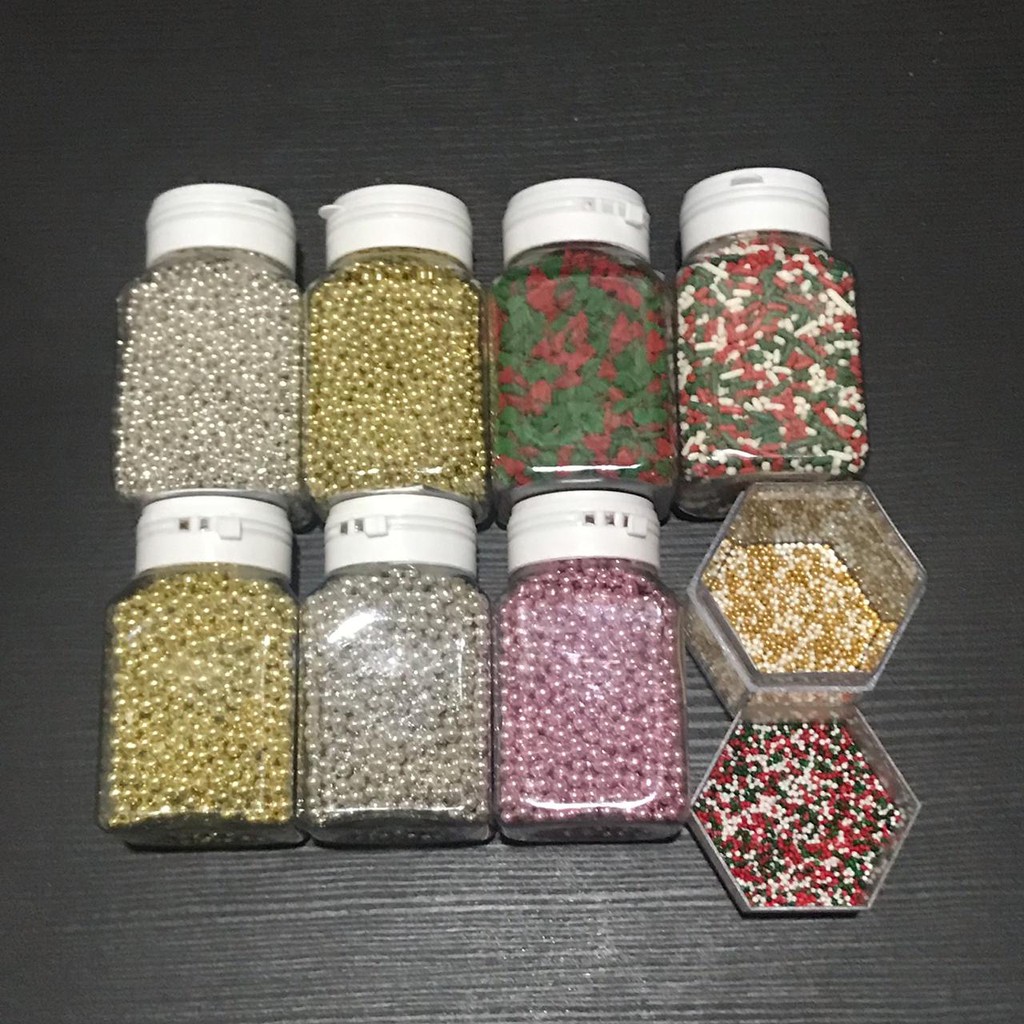 

Sprinkle Mutiara Mix 1mm 4mm/ Trimit Meses Stone Xmas Christmas - Hiasan Kue - Cake Decoration