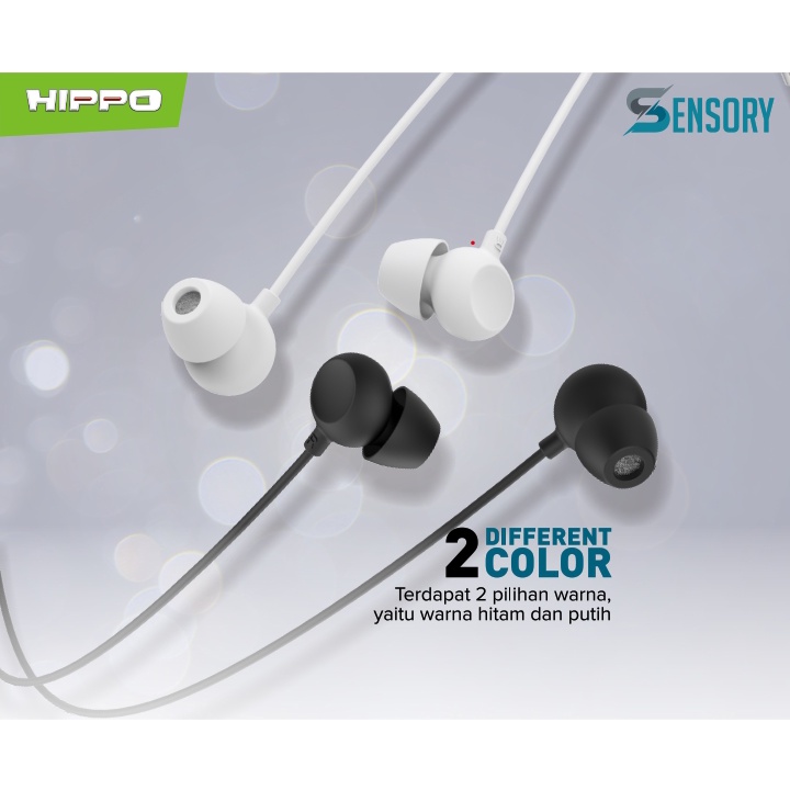 Hippo Headset Sensory Super Bass Jack 3.5mm Wired Handsfree Android Original Earbuds Earphone