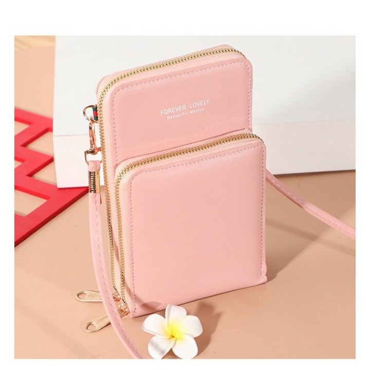 TAS SELEMPANG HP WANITA FOREVER LOVELY DOMPET PREMIUM / DOMPET HP WANITA ELEGAN TEMPAT HP TOUCHSCREE