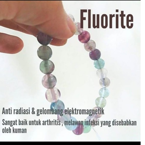 Gelang Flourite Batu Alam 8Mm