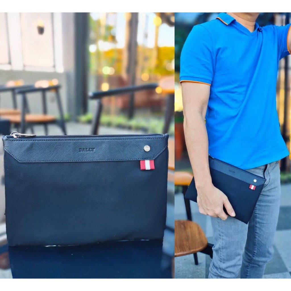 clutch bally original tenery clutch nylon black