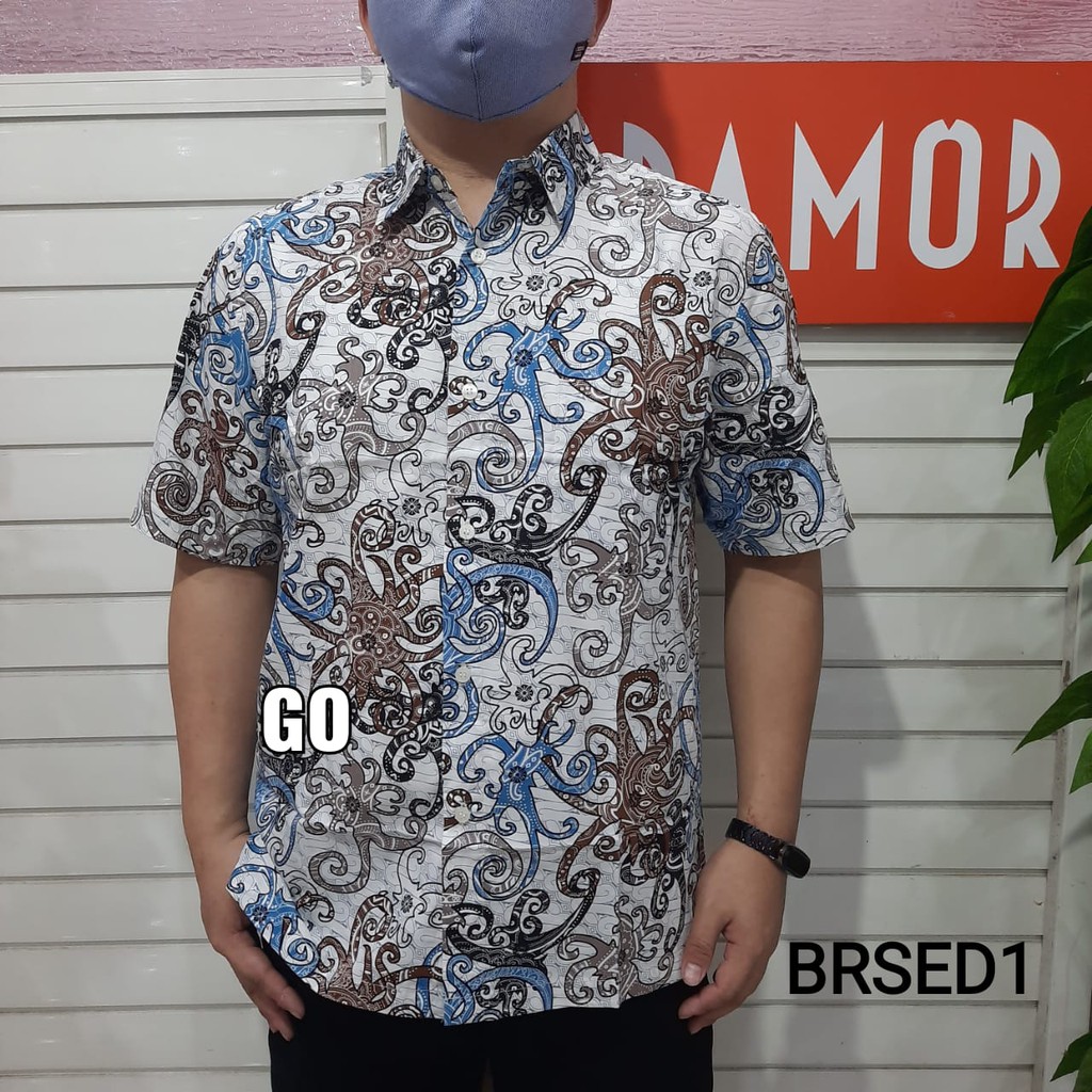 bego BRSED DAMOR (CRESSIDA) KEMEJA BATIK Cowok Pakaian Pria Baju Batik Dewasa Lengan Pendek