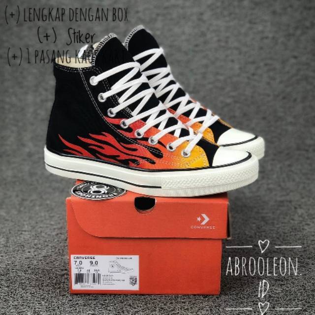 PREMIUM CONVERSE 70S HIGH BLACK ENAMEL RED