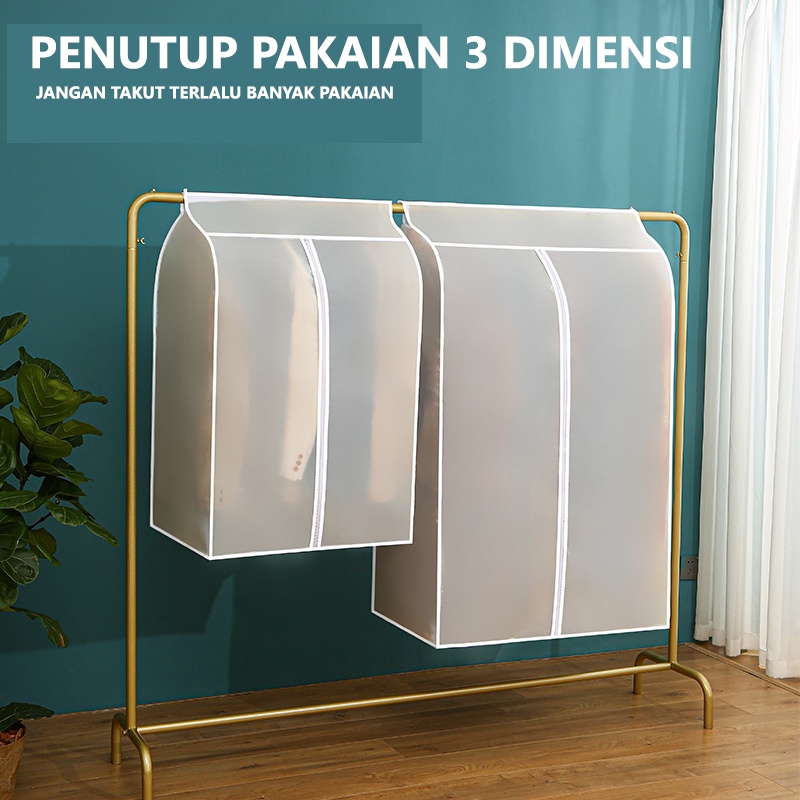 FULL Cover Gantungan Pakaian PEVA 3 Dimensi Anti Debu Tahan Air