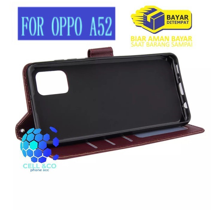 Flip cover OPPO A52 Flip case buka tutup kesing hp casing flip case leather wallet