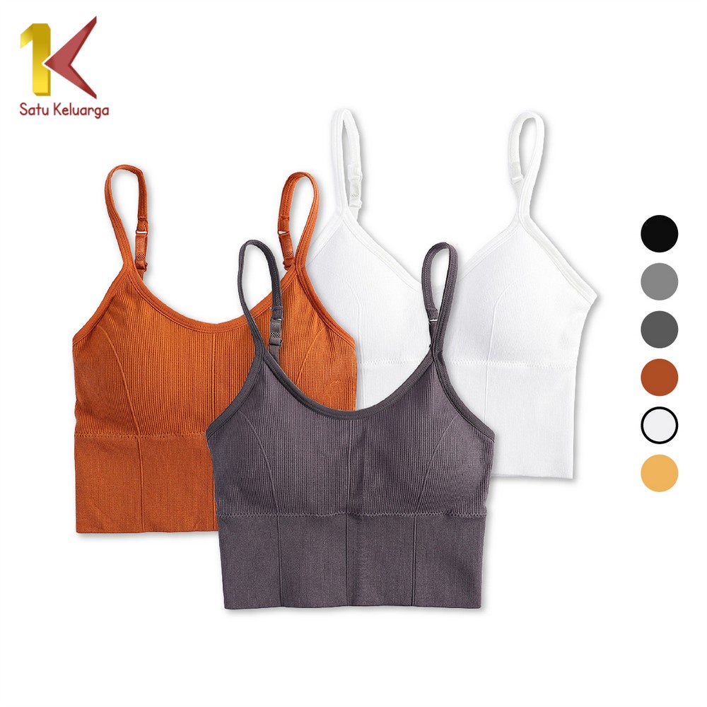 1K Tanktop Bra Polos Wanita Dengan Cup Busa P241 Crop Top Tanktop BH Fashion Trendy Kamisol