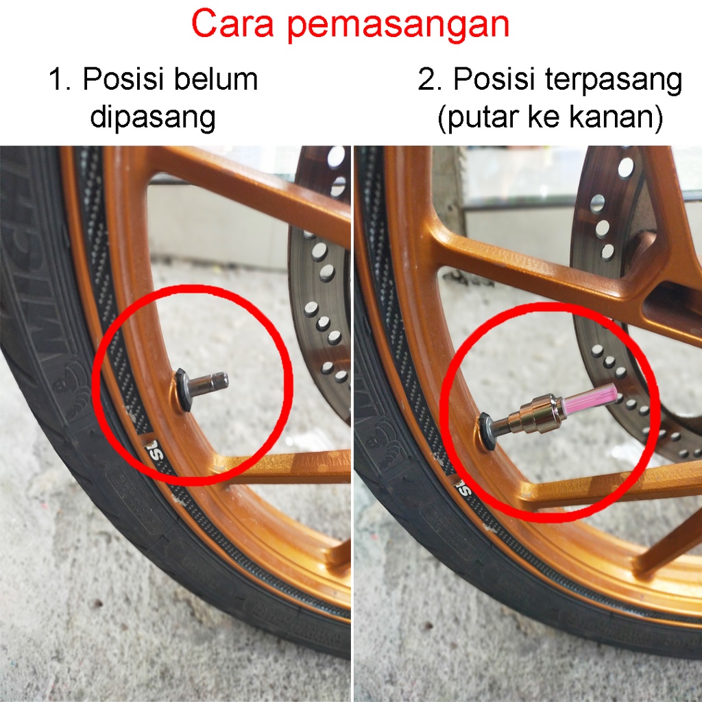 [✅COD] Tutup Pentil Lampu Led Sensor Gerak Aksesoris Variasi Hias Roda Ban Sepeda Motor Mobil Depan Belakang