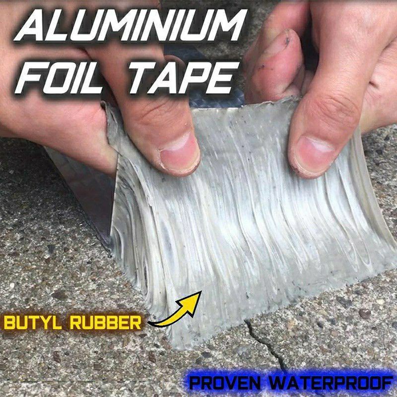 READY 5CM X 5METER Aluminium Foil Butyl Rubber Waterproof Tape / lakban