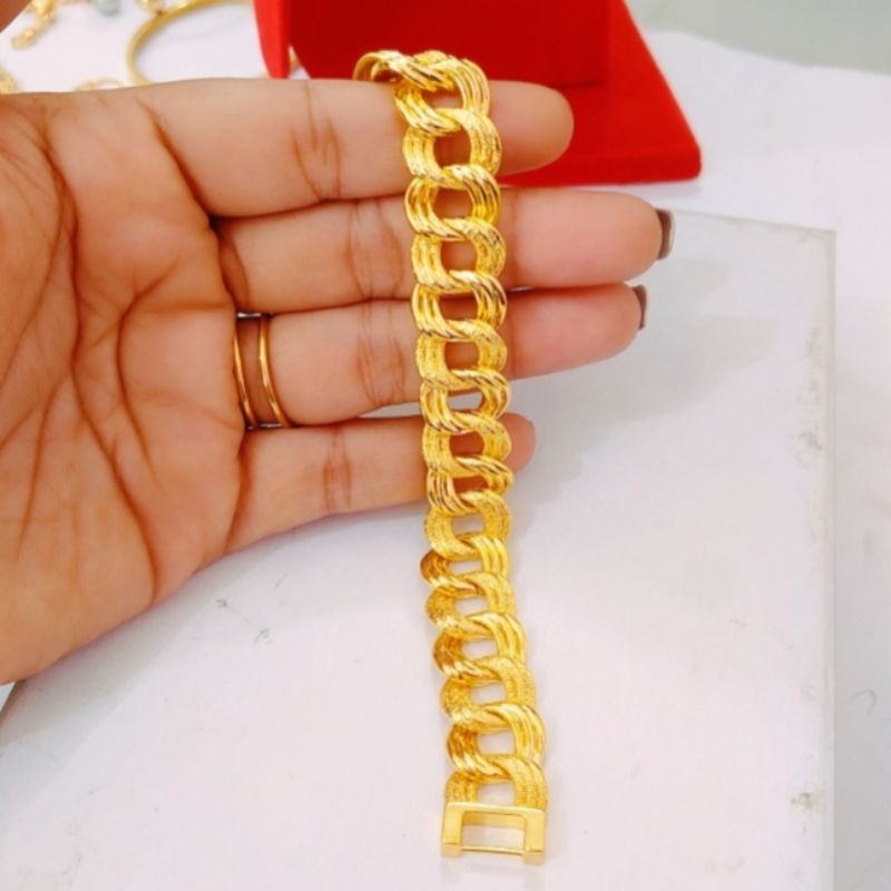 gelang sisik naga emas rhodium