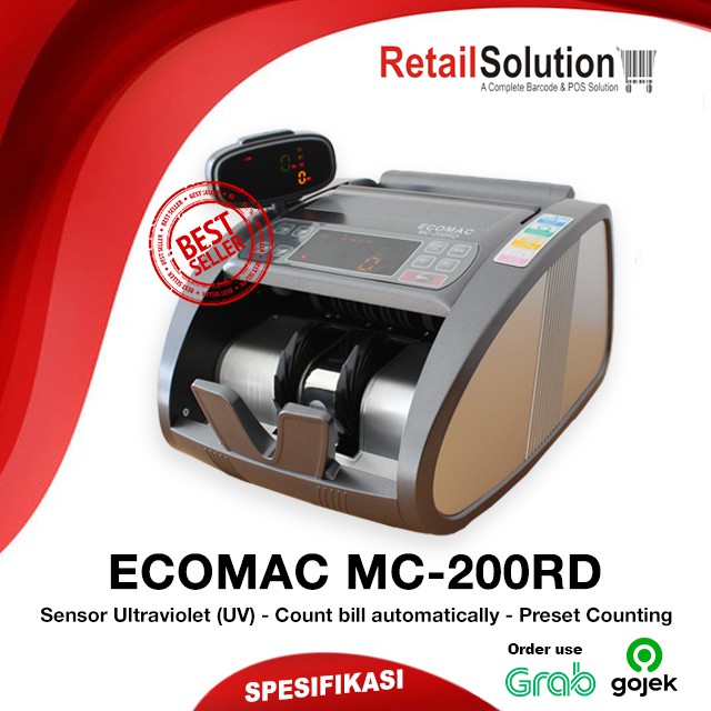 Money Counter Penghitung Uang - Ecomac MC200RD / MC-200RD / MC 200 RD