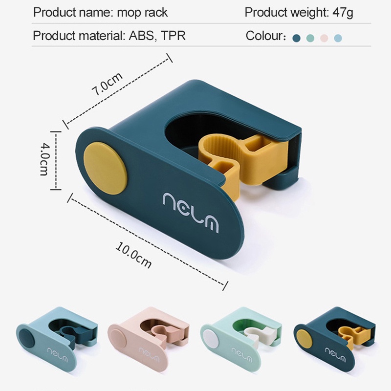 1pc Klip Holder Sapu / Pel Model Tempel Dinding Dengan Perekat Untuk Kamar Mandi