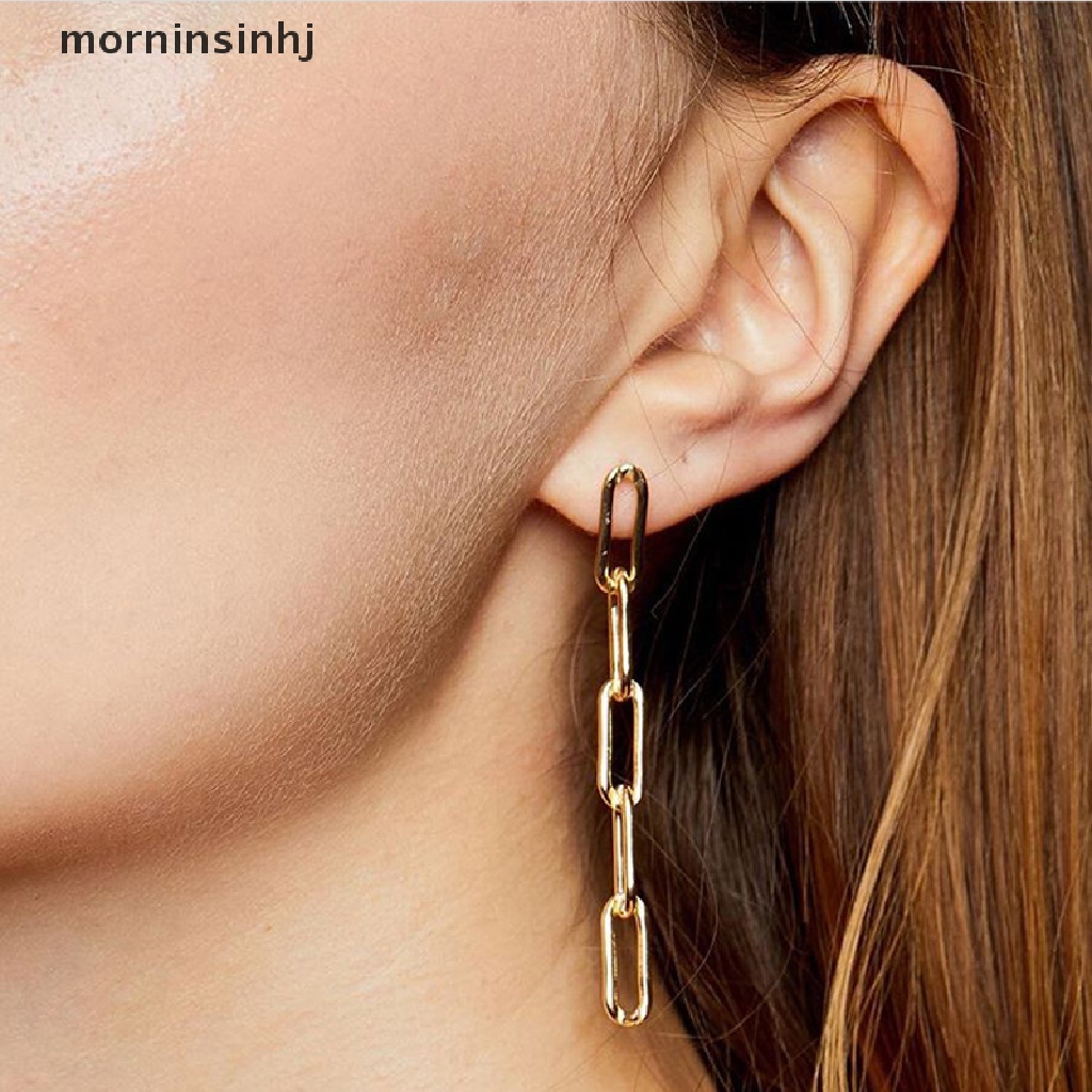 Mornin Anting Tusuk Gantung Statement Bahan Alloy Desain Geometrirumbai Untuk Wanita