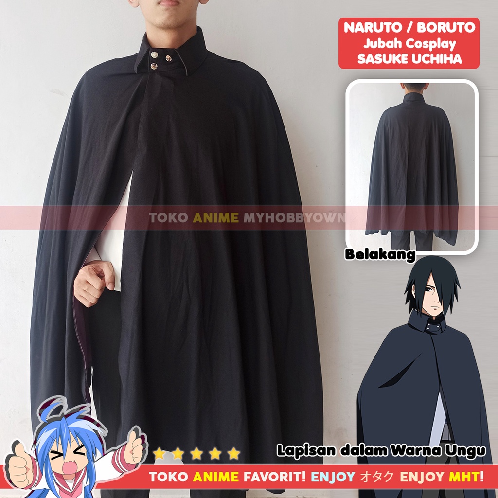 Jubah Uchiha Sasuke Kostum Cosplay Anime Boruto Naruto Next Generation