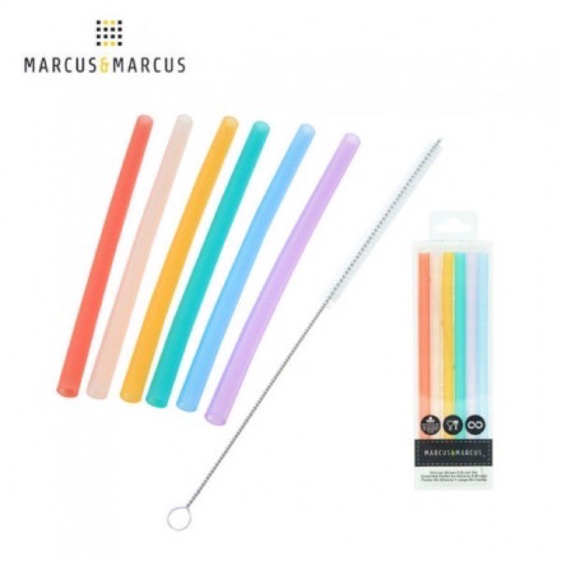 Marcus &amp; Marcus Silicone Straws &amp; Brush Set