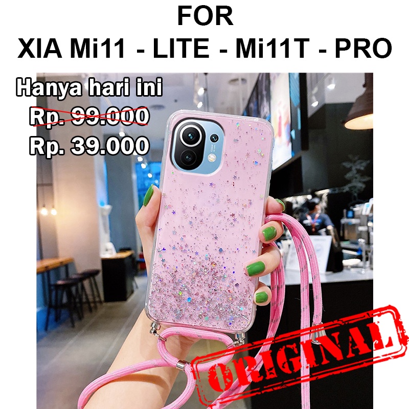GLITTER LANYARD case Xiaomi Mi11 Lite Mi 11 Lite - Mi11T 11T Pro softcase casing hp silicone cover t