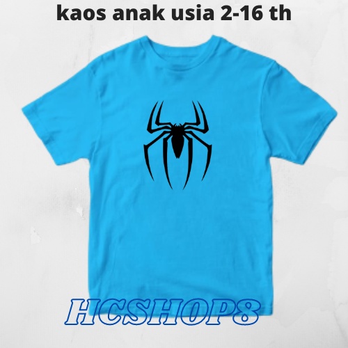 Kaos Anak Ideal Spiderman Usia 2-16th Unisex Cowok Cewek Kaos Oblong Anak Pakaian Anak Laki Laki Perempuan