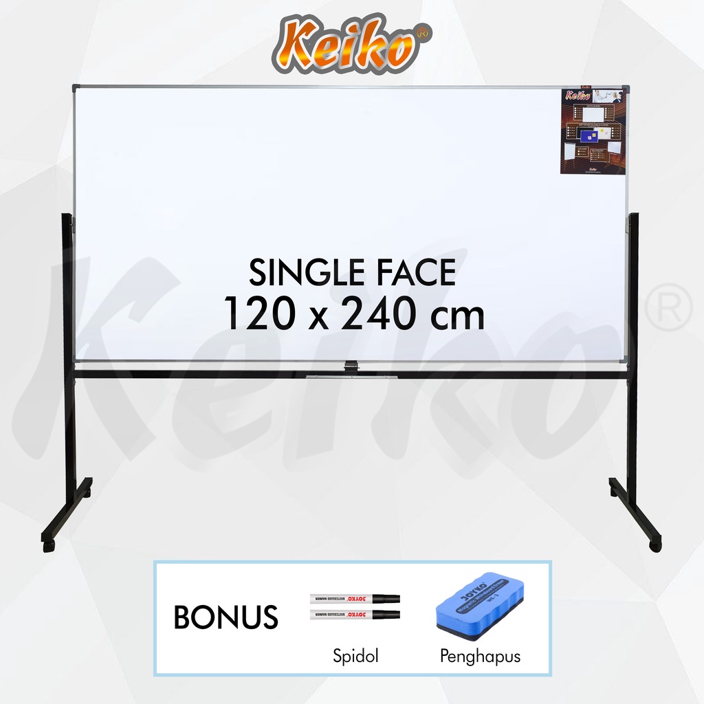 

Papan Tulis Whiteboard / White Board Standing Single Face Keiko 120 x 240 cm