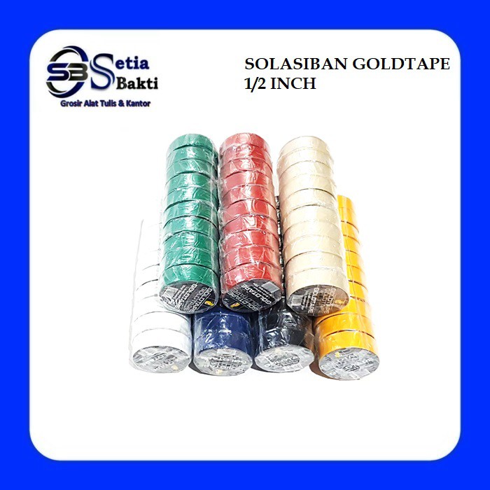 

GOLDTAPE Solasiban - Solatip Kabel Listrik - Vinyl Electrical Tape 1 Rol - 10 Pcs