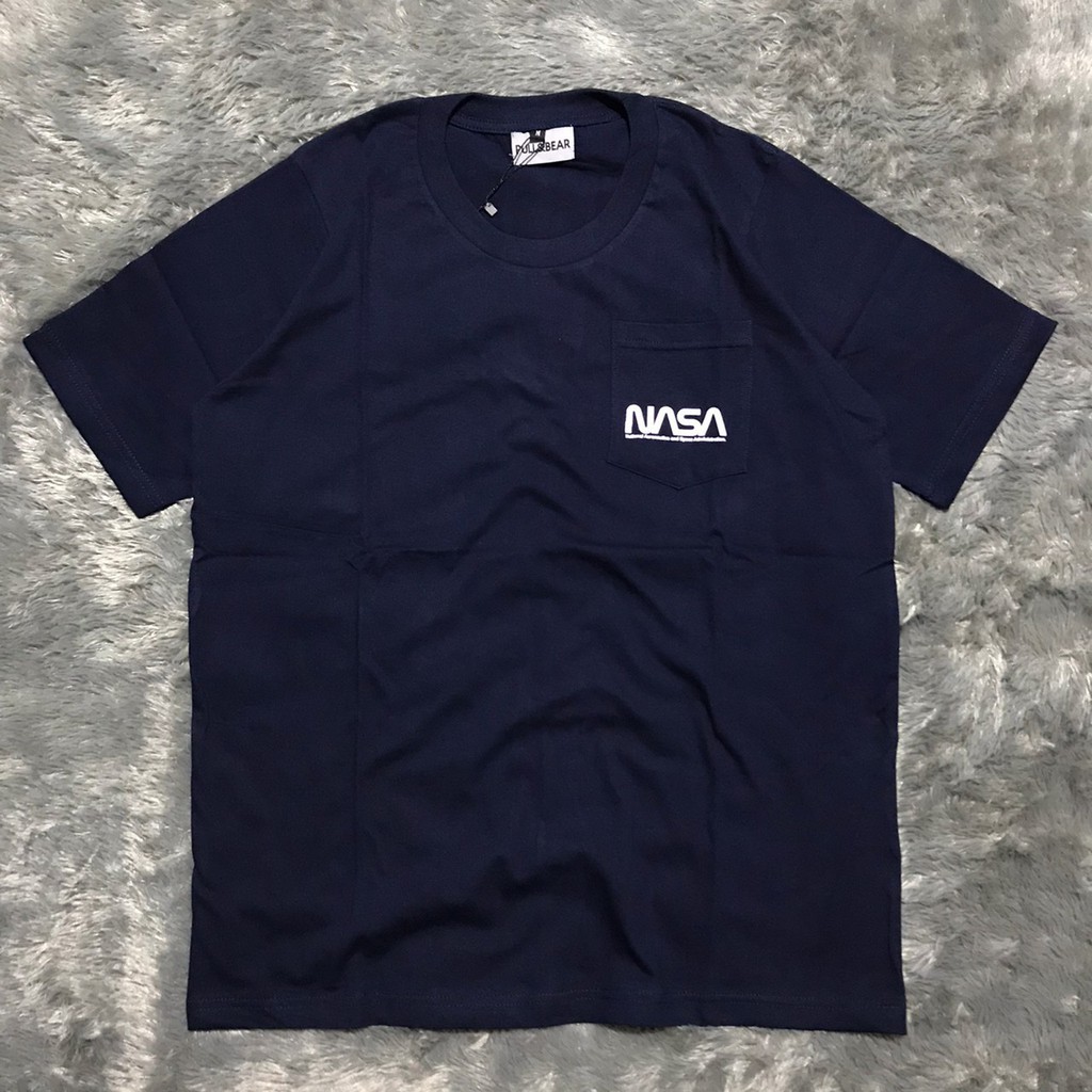 KAOS TSHIRT PULL & BEAR X NASA ROCKET TO THE MOON HIGH MIRROR QUALITY TERLARIS