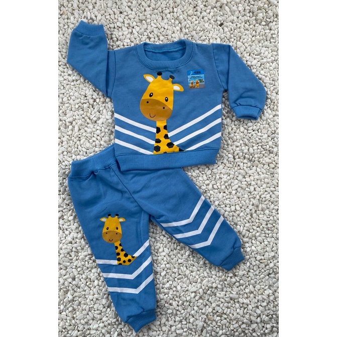 sweater bayi lucu murah motif little geraffe setelan 3- 18 bulan