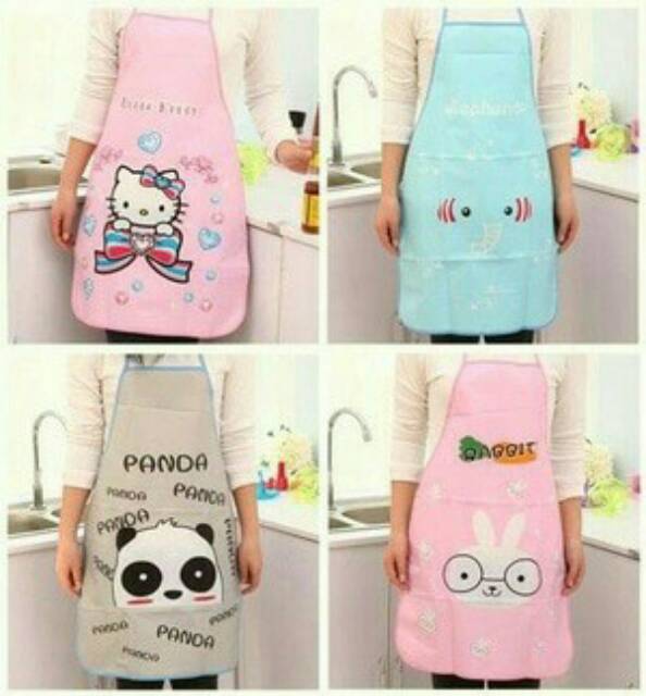 Apron korean karakter celemek masak anti air anti minyak waterproof oil proof ok  god  god