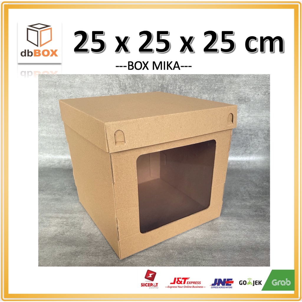 

KARDUS KUE TART 25x25x25 cm kardus die cut, untuk kue hampers gift BOX MIKA MIKA