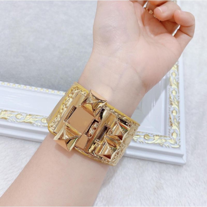 Restok Gelang cdc mendor kulit croco gelang plat gold /gelang fashion import