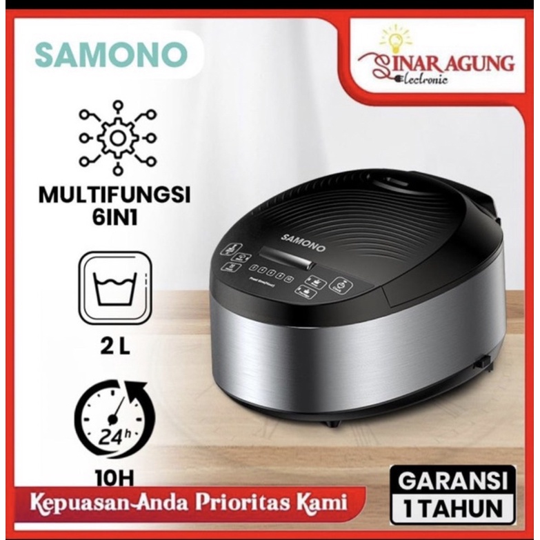 SAMONO RICE COOKER MAGIC COM 2 LITER SW-RCEB13 100% ORI HITAM