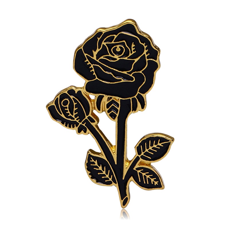 Fancyqube Bros Pin Desain Mawar Merah Hitam Bahan Metal Untuk Hadiah Pernikahan