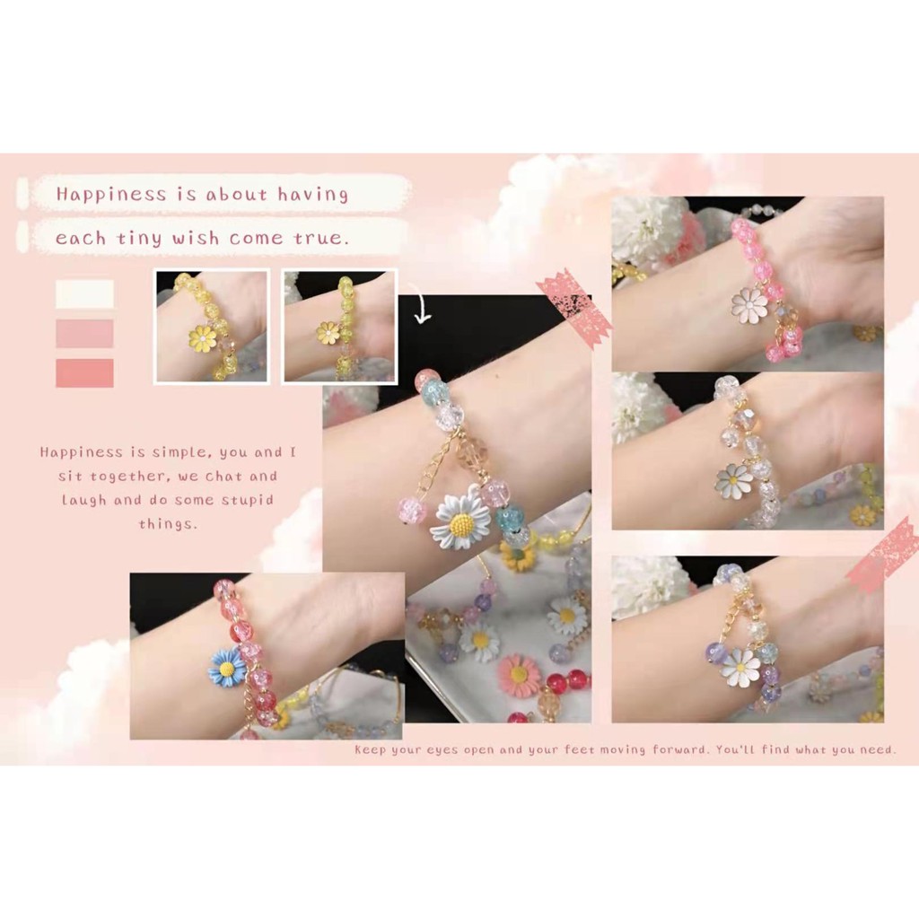 GELANG WANITA FASHION JEWELRY DAISY RED