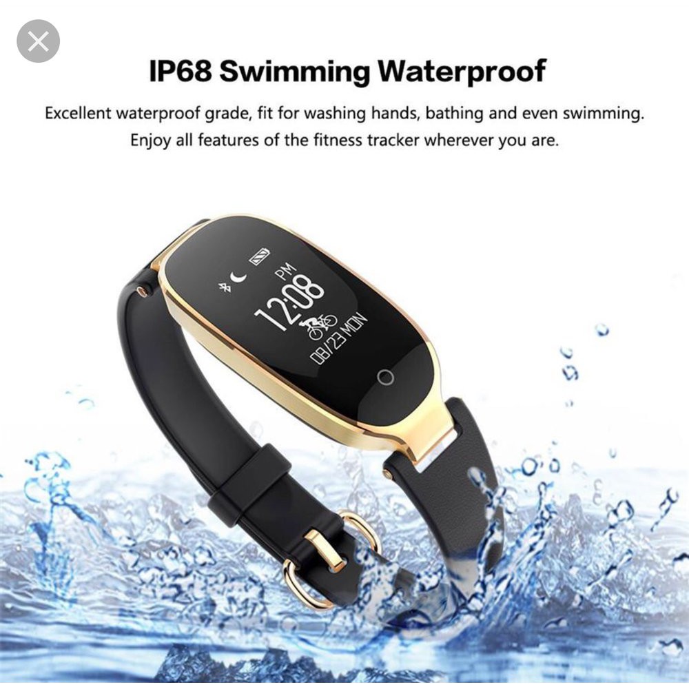 Smartwatch Wanita Smartband Lemfo S3 Heart Waterproof Ip68 -Hitam Gold Promo